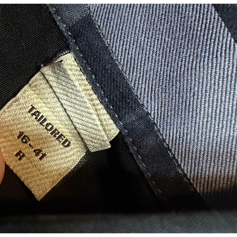 Burberry London Mens Tailored Fit Button Down Shirt Black Long Sleeve Sz 16-41 R - Picture 4 of 11